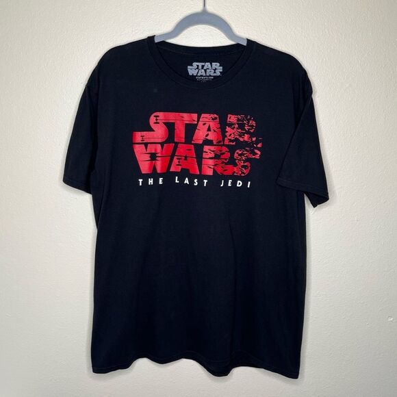 Star Wars The Last Jedi Black T-Shirt Crew Neck Short Sleeve Cotton Men Size XL - Picture 10 of 10